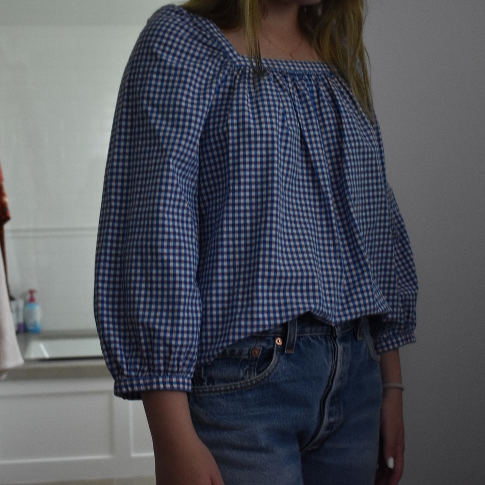 J Crew Gingham Blouse